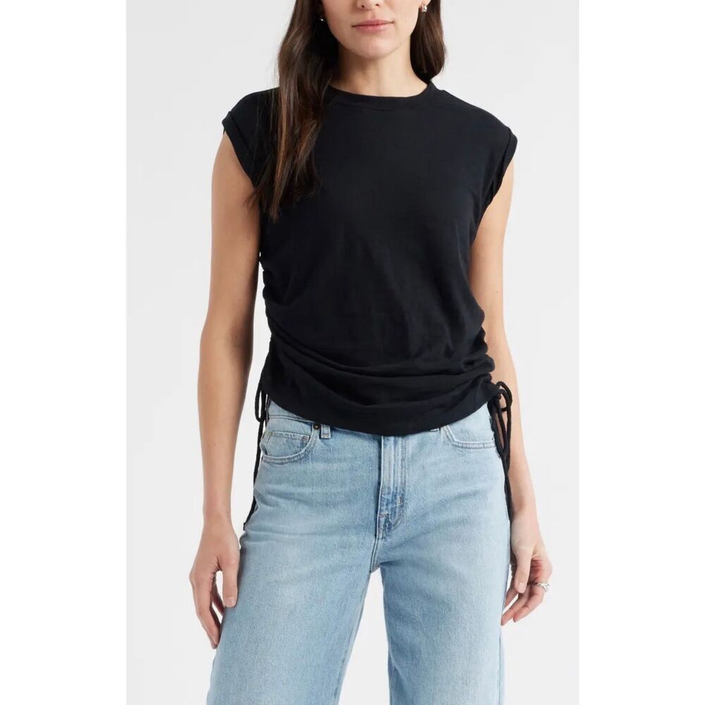 Pilcro Tie aside Tank Top | Black in Small